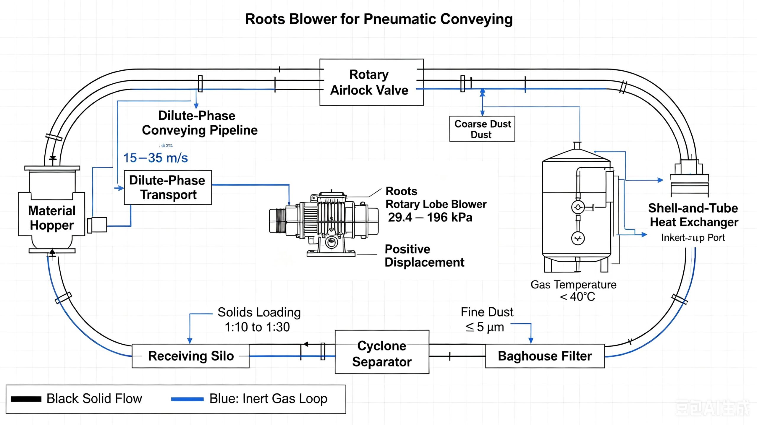 pneumatic conveying roots blower